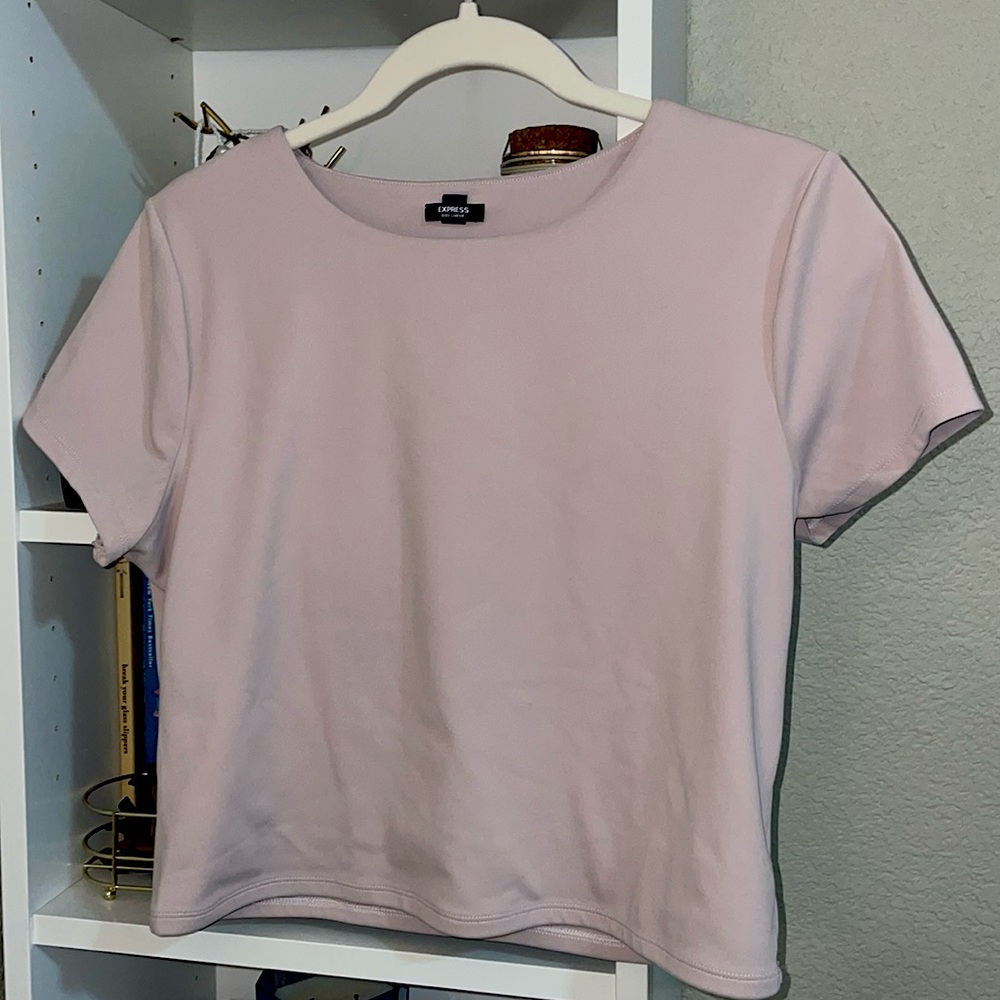 EXPRESS Light Blush Pink Contour Crop Top